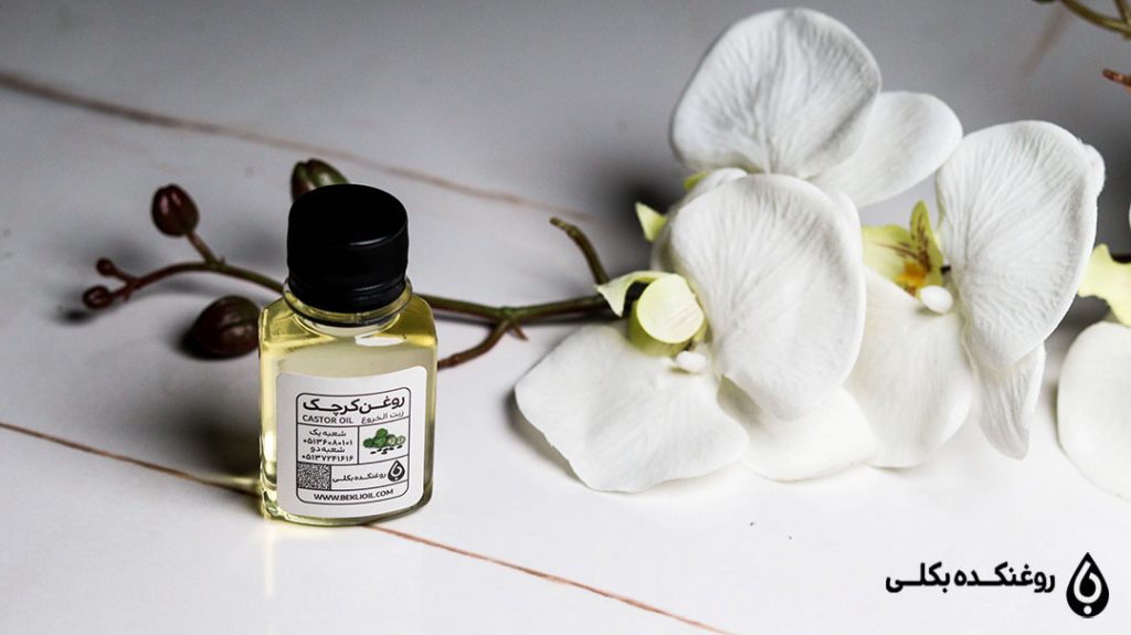 ظرف روغن کرچک به همراه گل